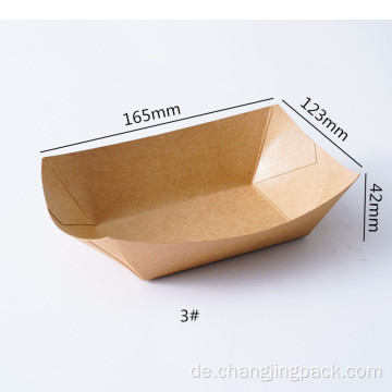 Einweg -Kraft -Box -Container Kraftpapier -Food -Tablett